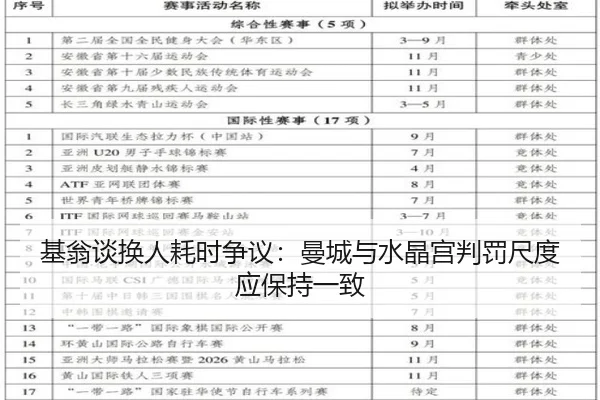 基翁谈换人耗时争议:曼城与水晶宫判罚尺度应保持一致